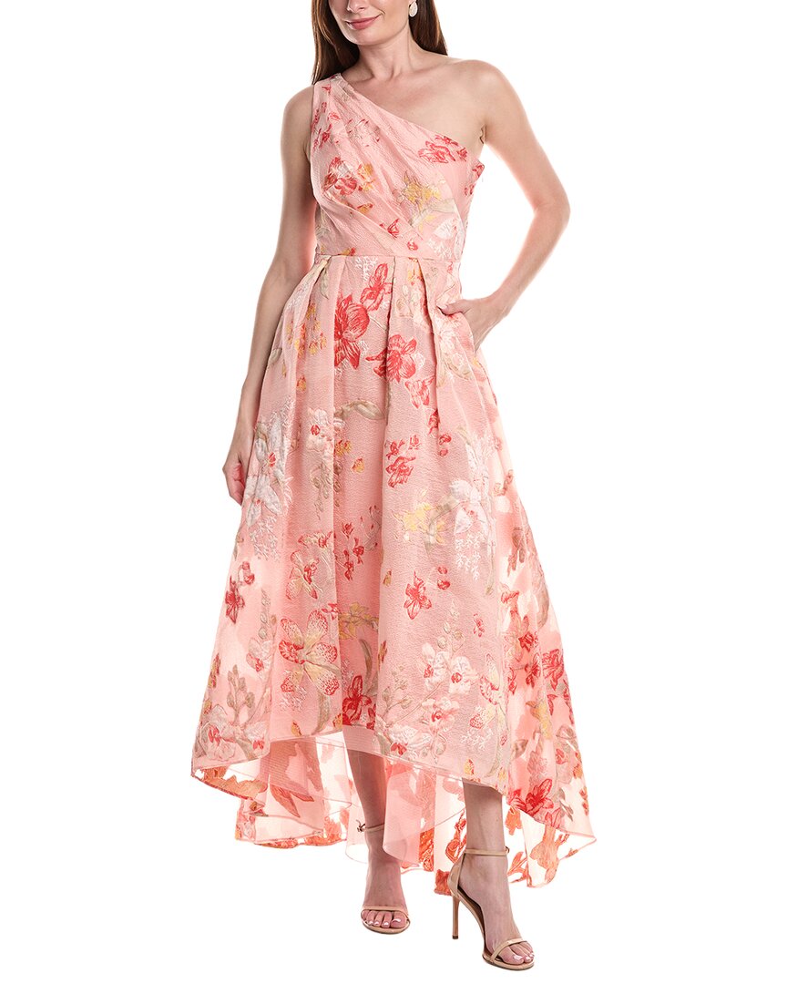 Marchesa Notte One-shoulder Gown In Orange
