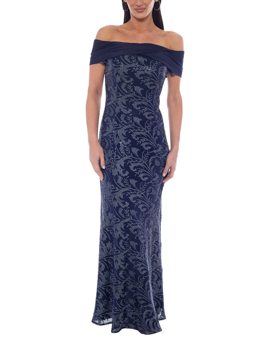 Oleg Cassini Maxi Dress In Blue