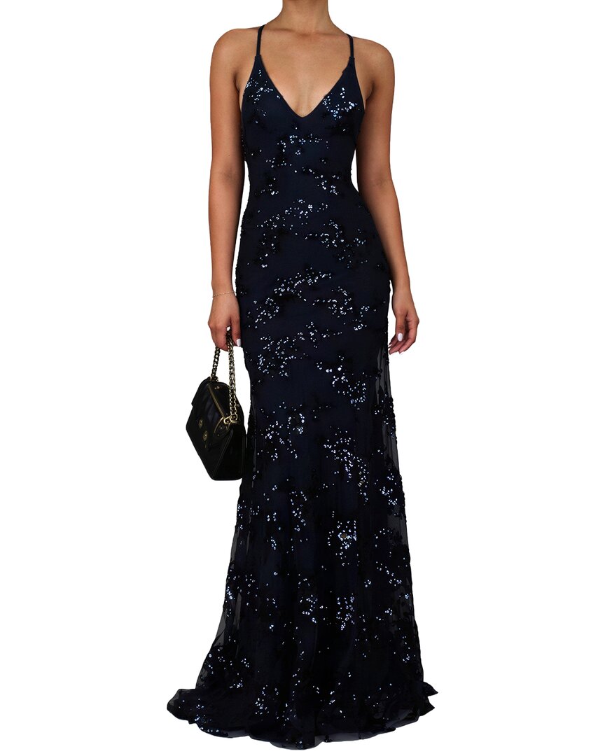 Homeyee Embellished Maxi Dress In Blue