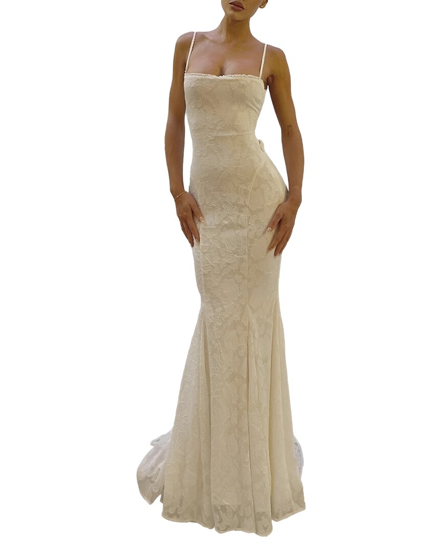 Linda Charm Midi Dress In White