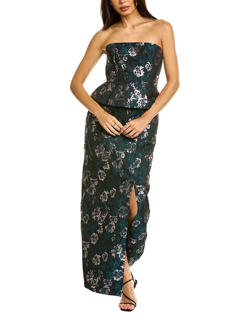 Shop Kay Unger Astrid Column Gown In Blue