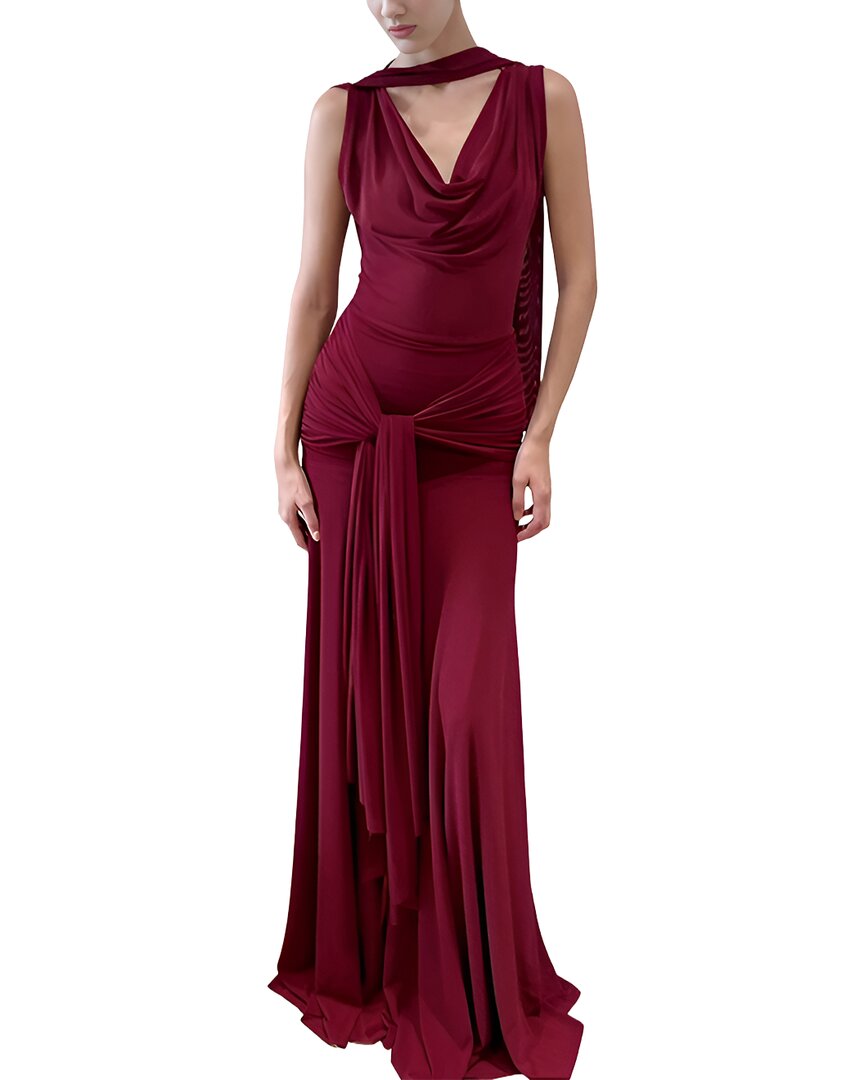 Lebrin Atelier Maxi Dress In Claret