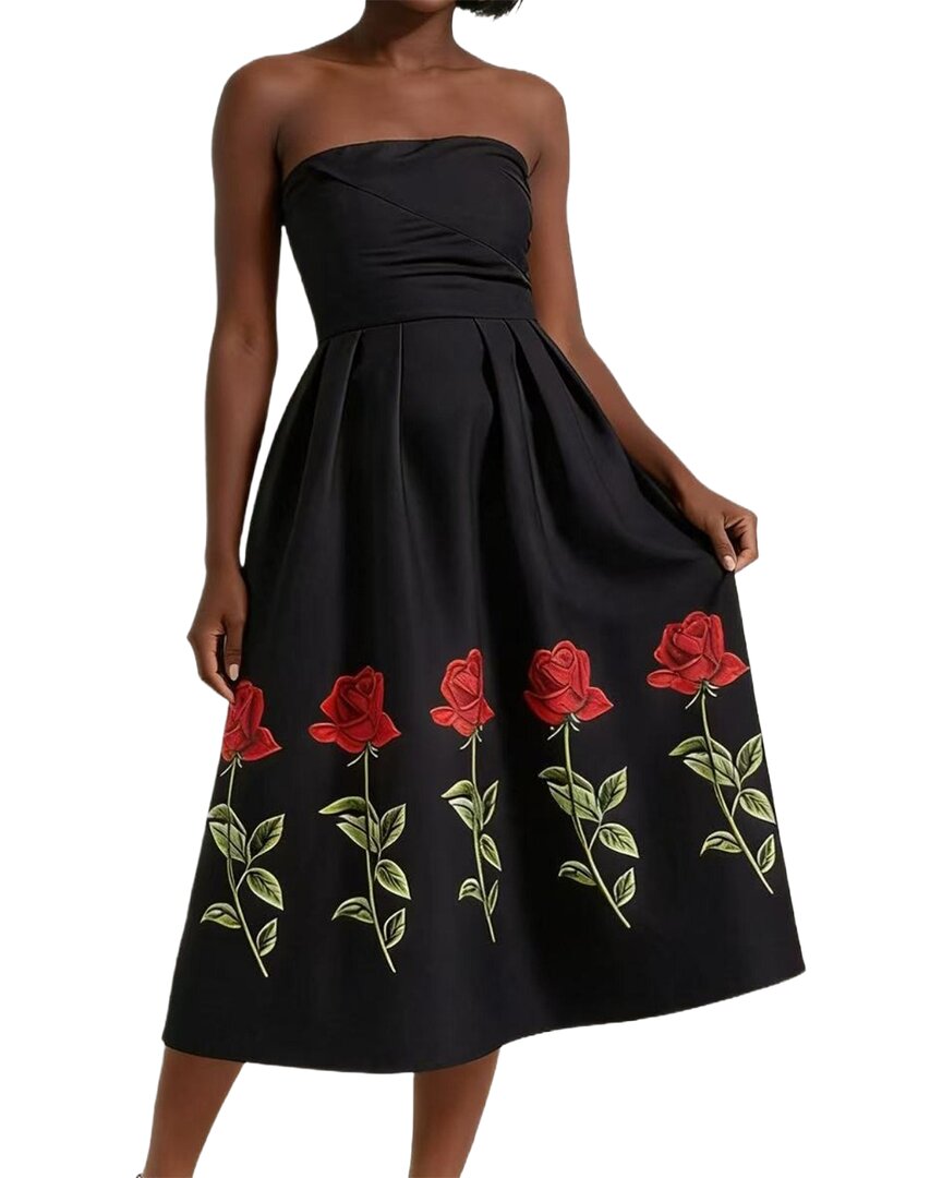 Linda Charm Midi Dress In Black