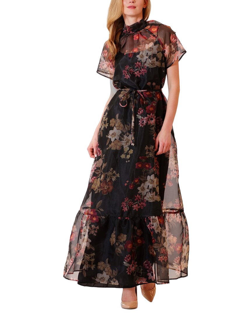 Julia Jordan Organza Dress In Black Multi
