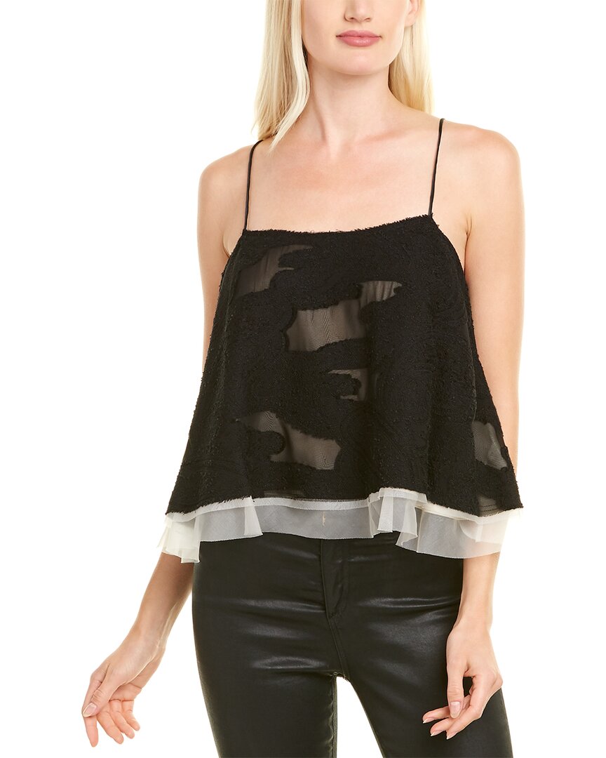Image of AMUR Jillian Silk-Trim Wool-Blend Top