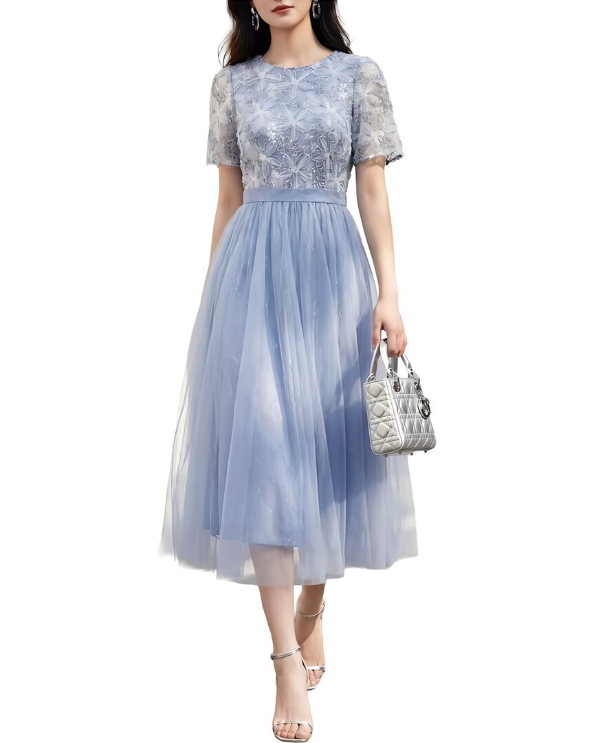 Brc By Burryco Short Sleeve Midi Dress In Blue