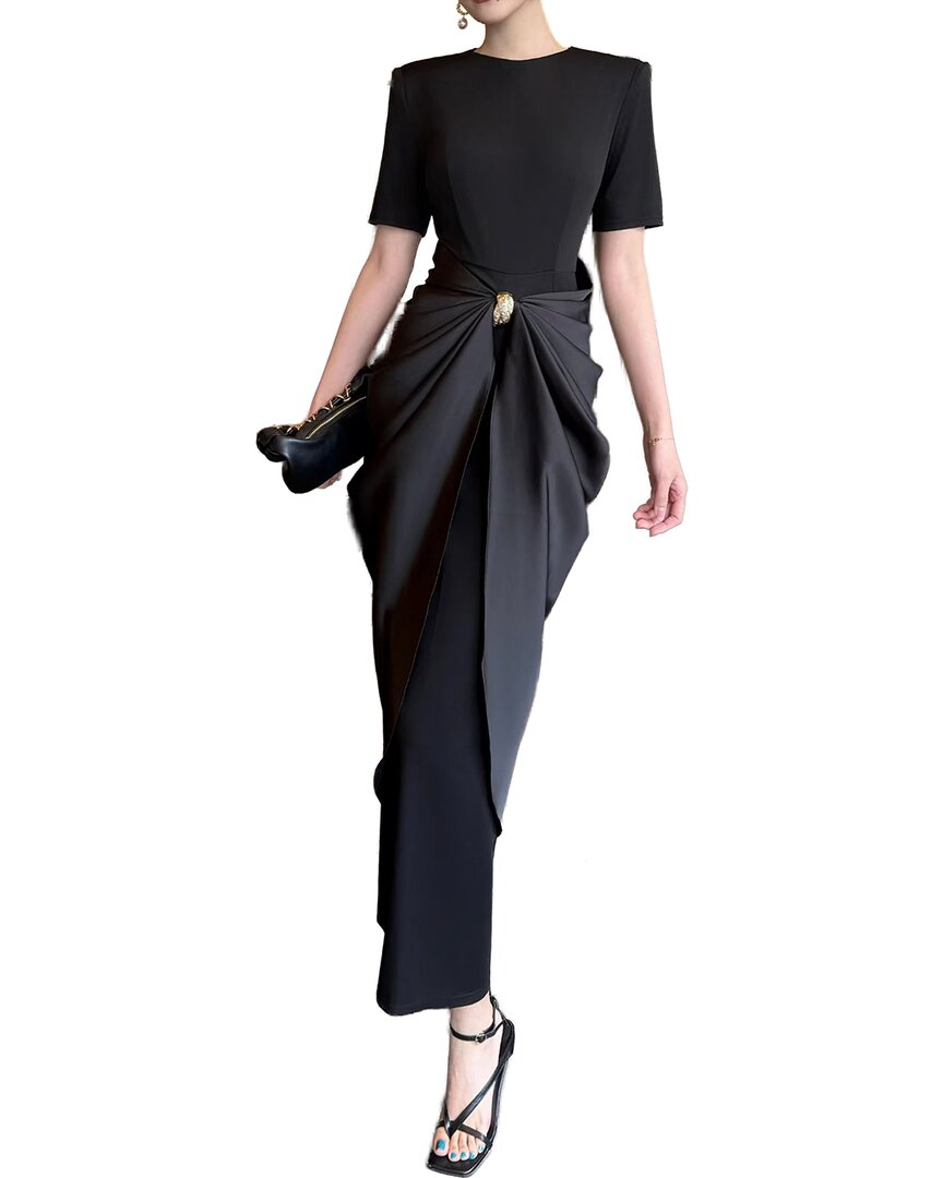 Burryco Short Sleeve Maxi Dress In Black