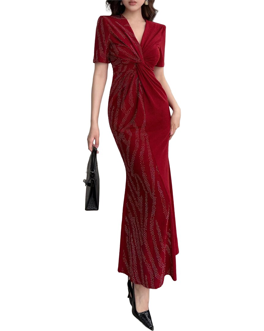 Burryco Short Sleeve Maxi Dress In Red