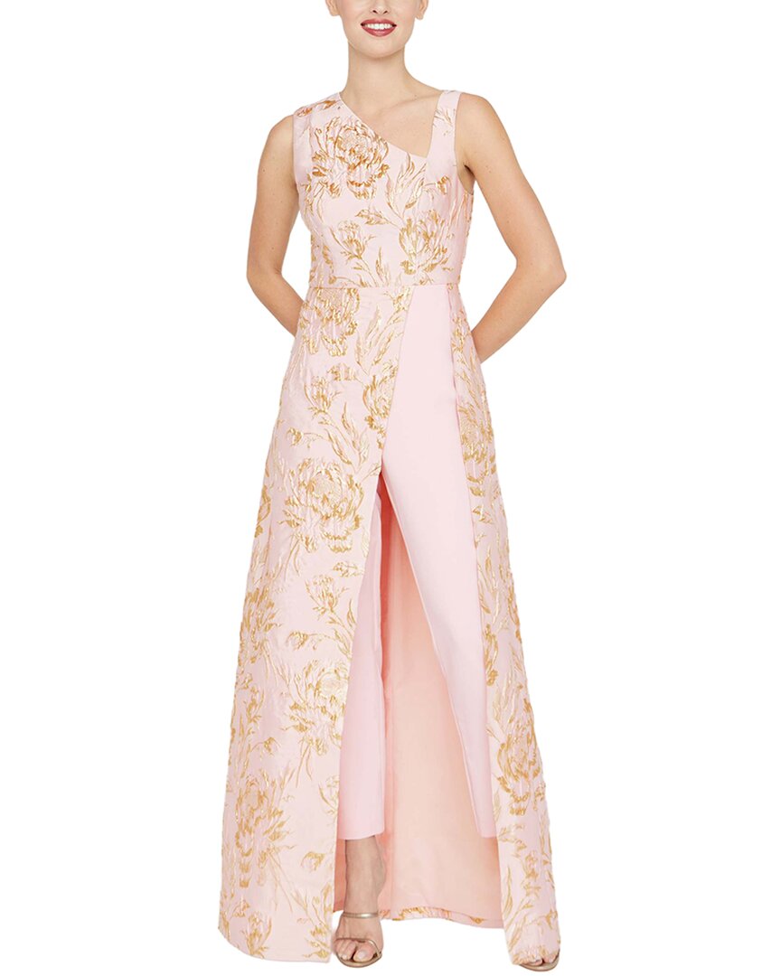Kay Unger Woven Dress In Misty Rose In Pink