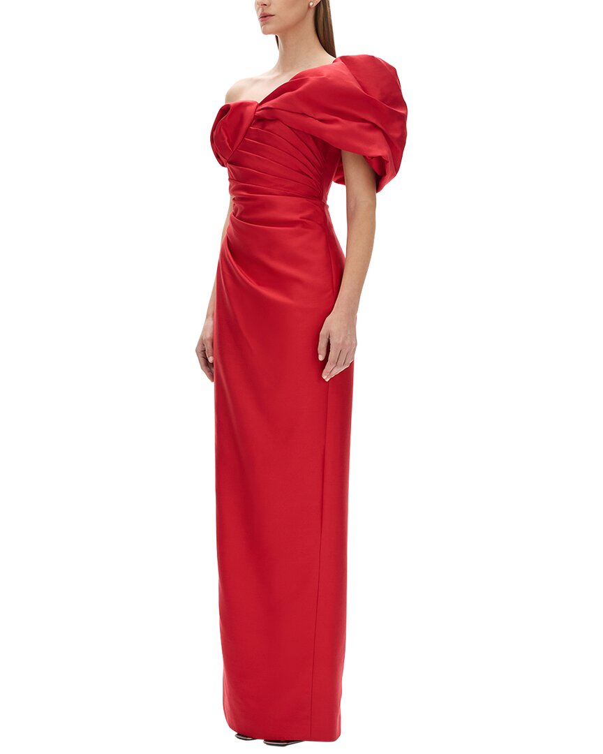 Rachel Gilbert Marlo Fitted Wool & Silk-blend Gown