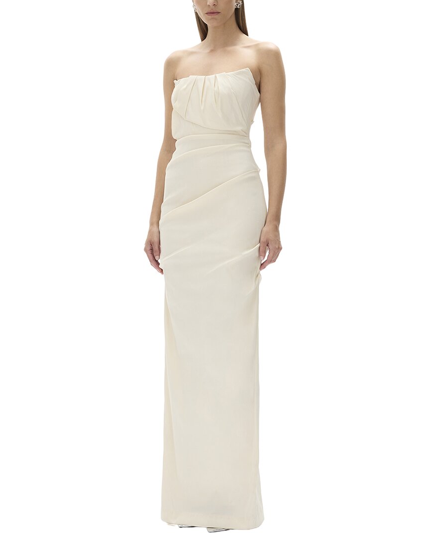 Rachel Gilbert Sienna Fitted Gown In Coconut