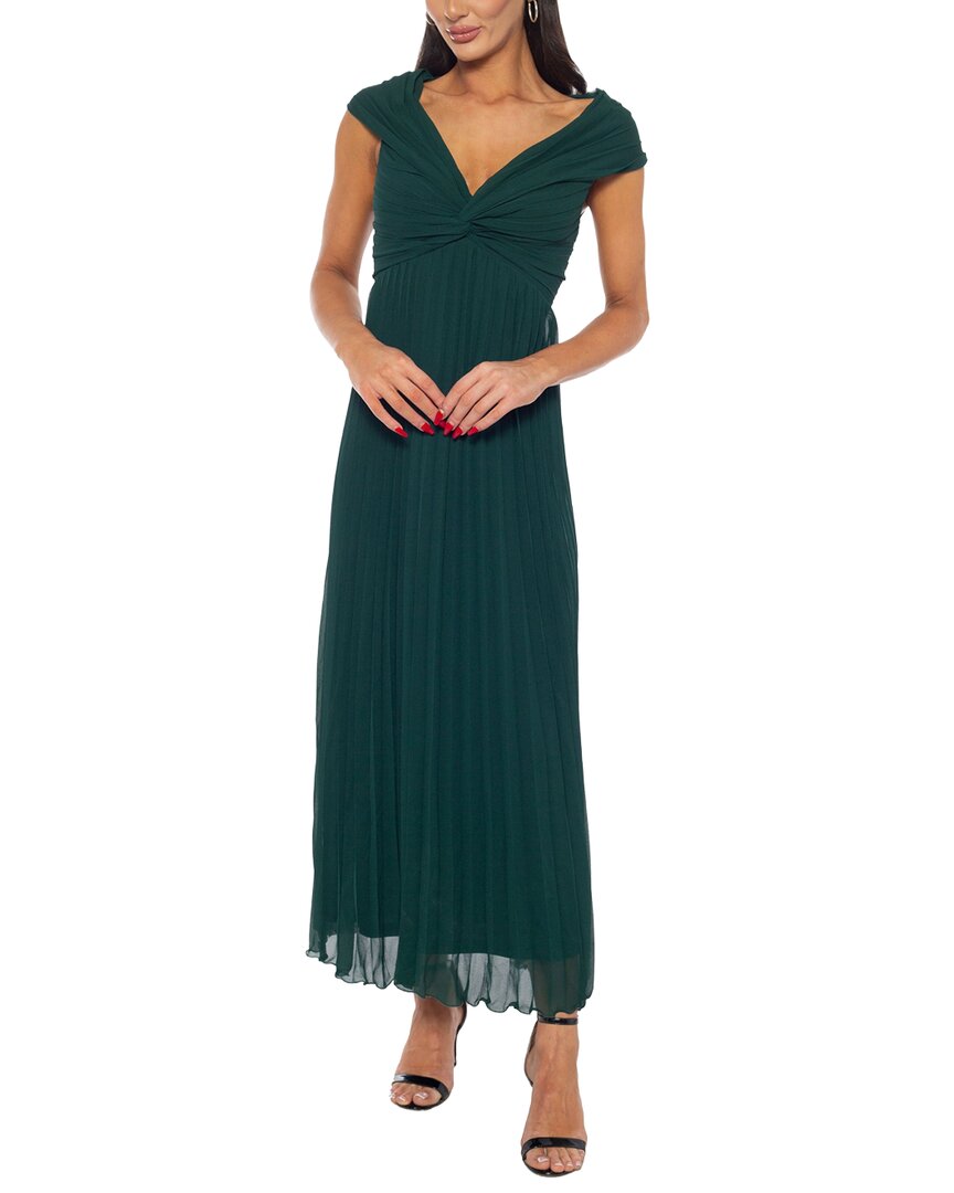 Oleg Cassini Maxi Dress In Hunter