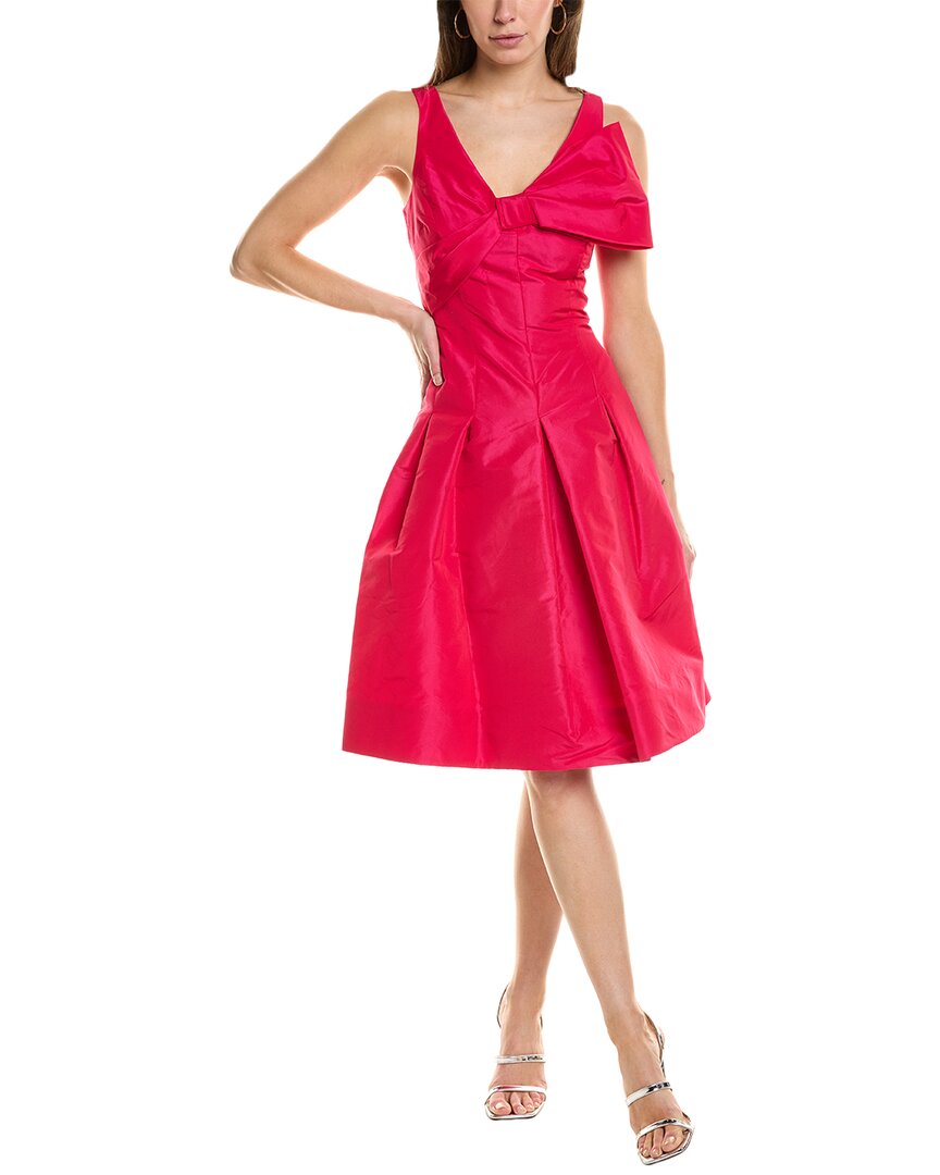 Pre-owned Teri Jon By Rickie Freeman Taffeta A-line Dress Women's In Pink