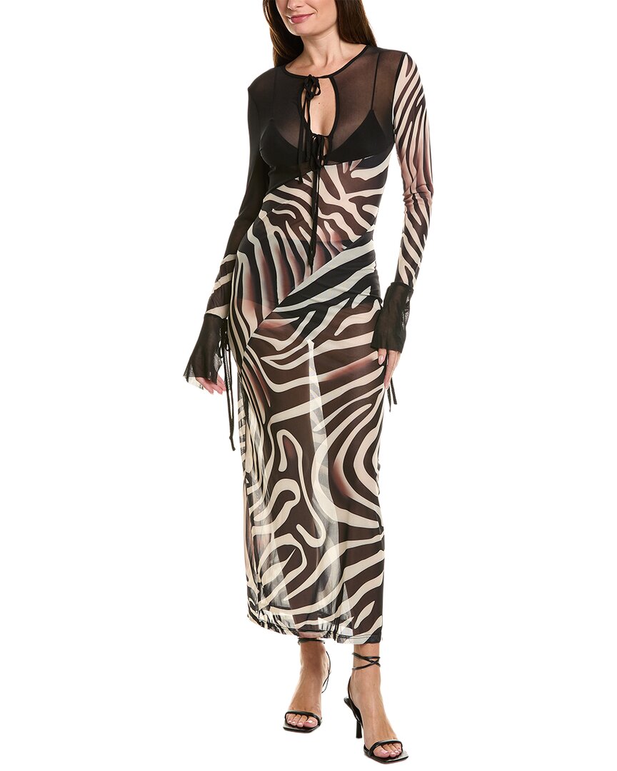 Ipponelli Printed Maxi Dress In Black