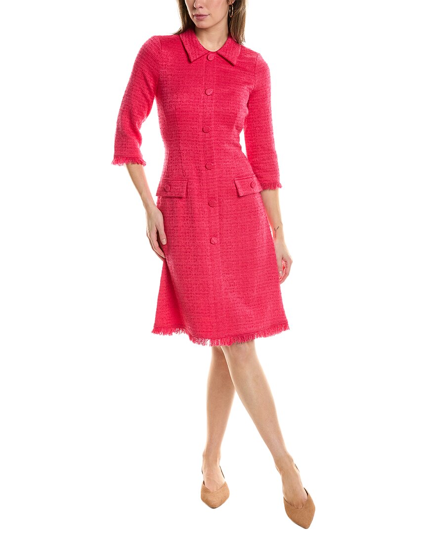 Shop Teri Jon By Rickie Freeman Boucle Mini Dress In Pink