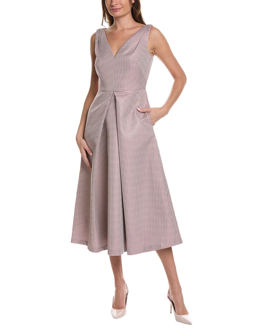 Shop Kay Unger Claire Tea Length Midi Dress In Pink