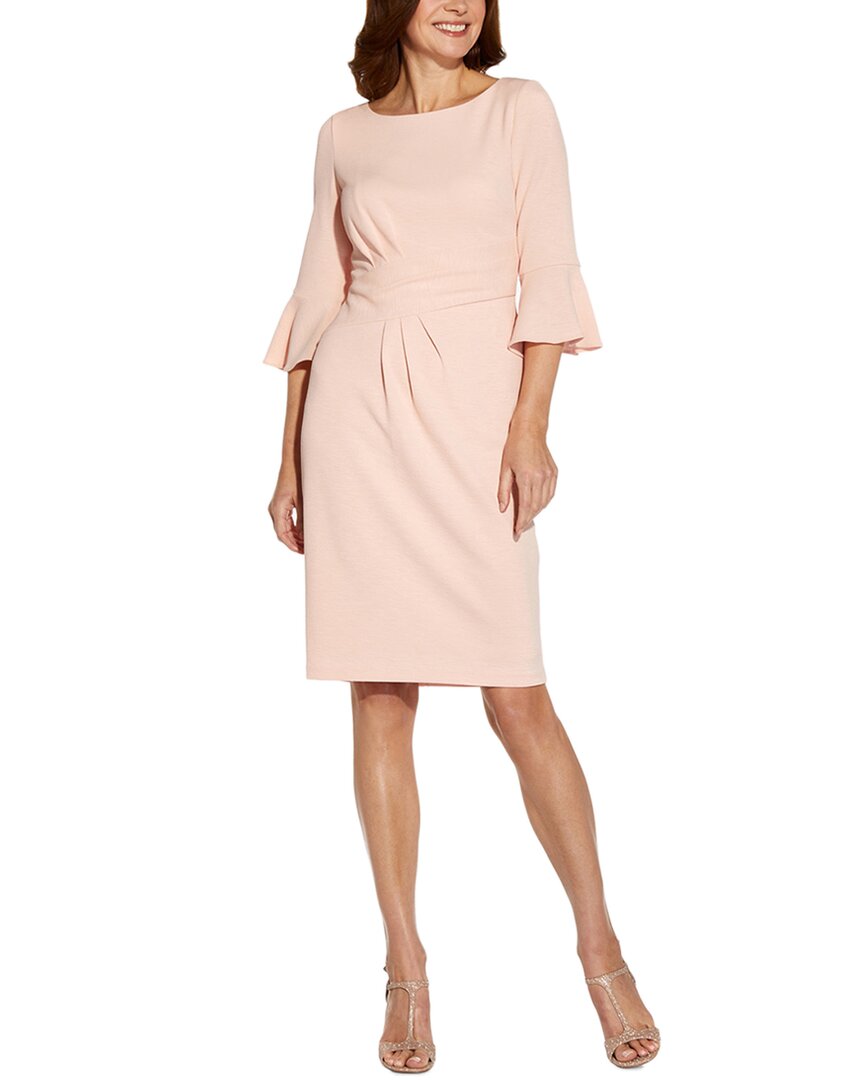 Adrianna Papell Sheath 3/4-sleeve Solid Dress