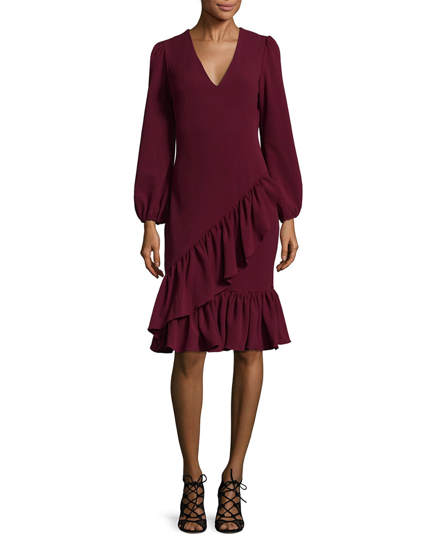 Image of Alexia Admor Ruffled V-Neck Cocktail Dress