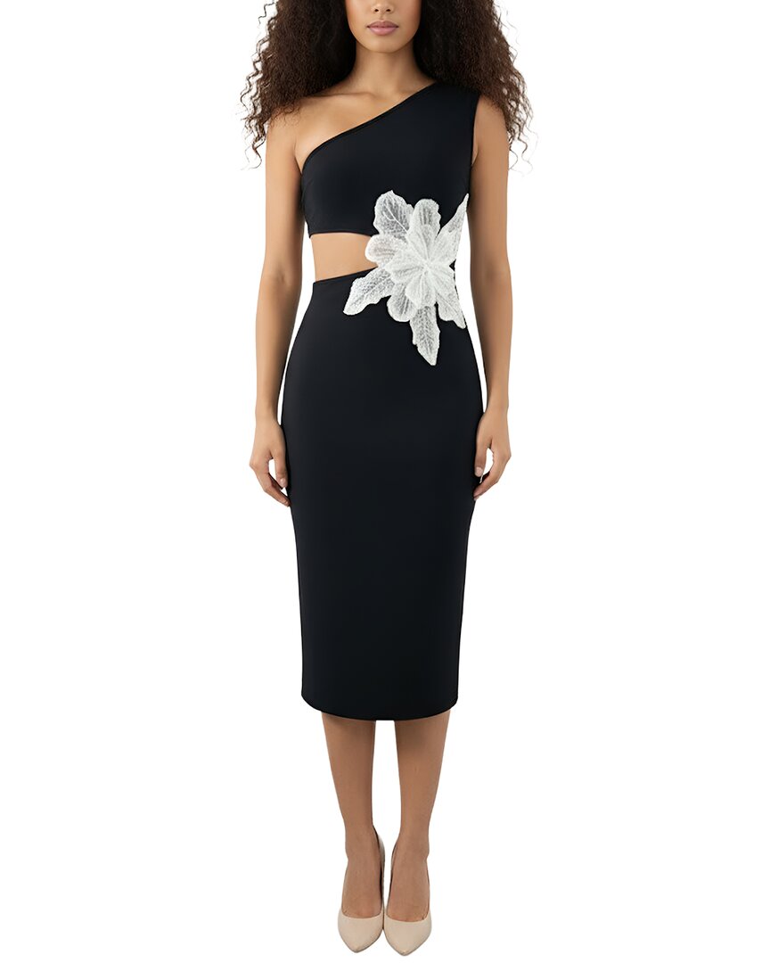 Camila Blanco Midi Dress In Black