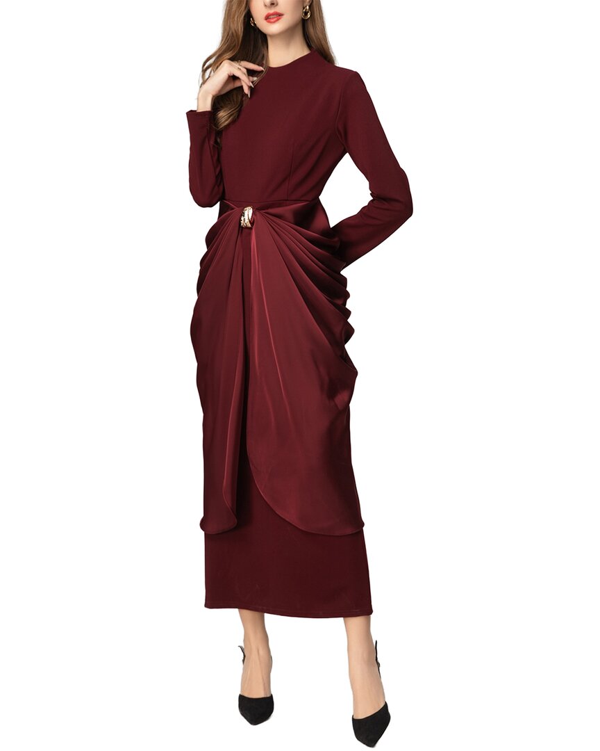 Brc By Burryco Solid Midi Dress In Brown
