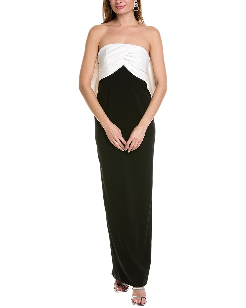 Shop Toccin Draped Bow Gown In Black