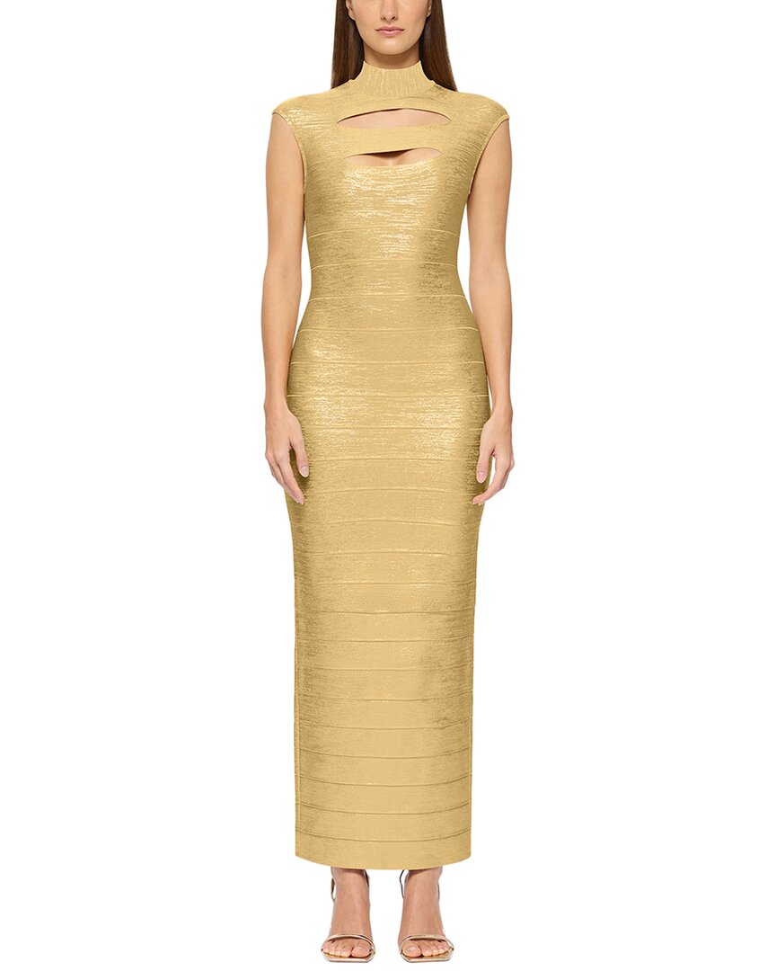 Herve Leger Hervé Léger Knit Dress In Gold
