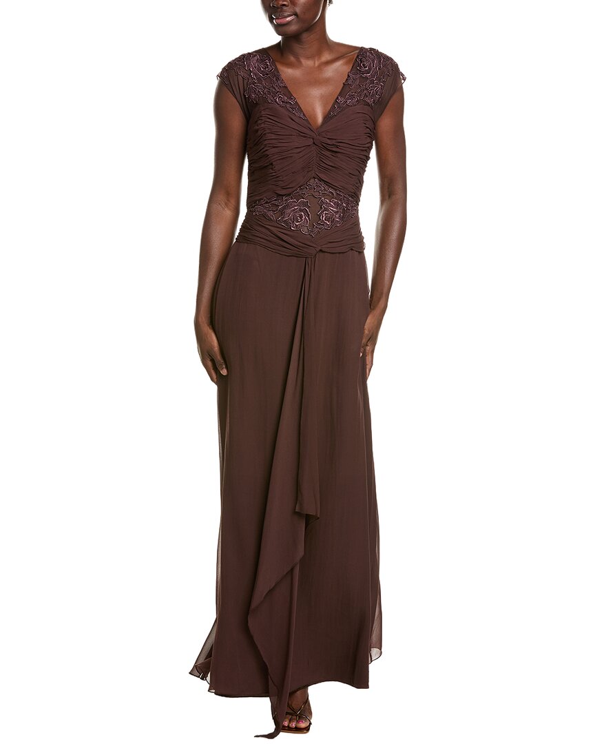 Issue New York Solid Silk Shell Gown In Brown