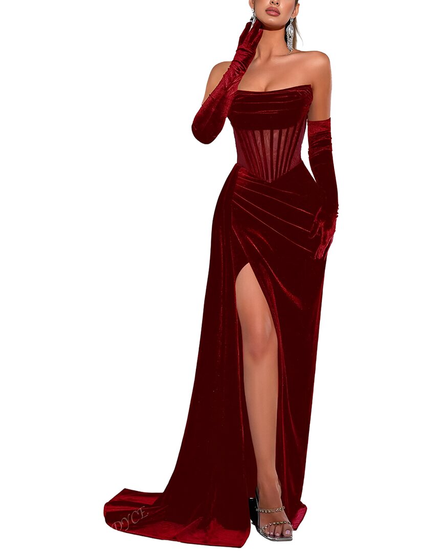 Oloey Solid Sleeveless Maxi Dress In Burgundy