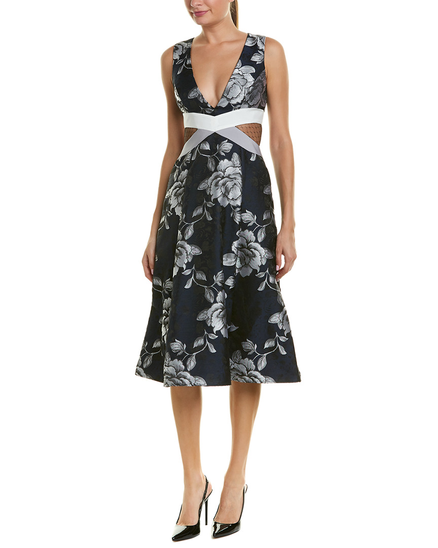 Image of ABS Floral Jacquard Midi Dress