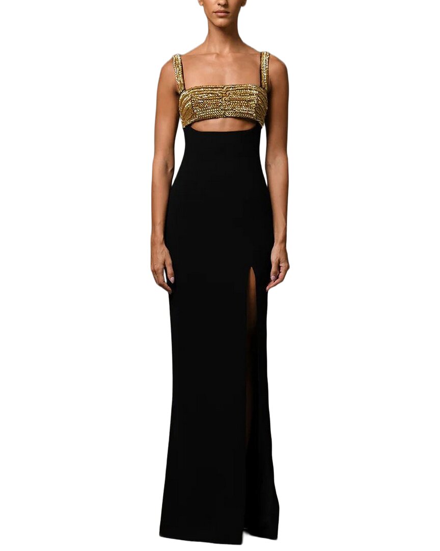 Amina Glam Maxi Dress In Black