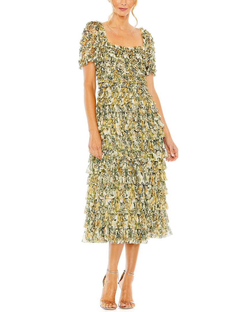 Shop Mac Duggal Micro Ruffle Teal Length Dress