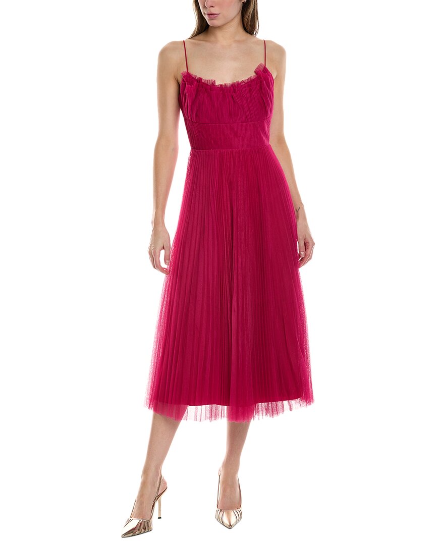 Shop ml Monique Lhuillier Tulle A-line Dress In Pink