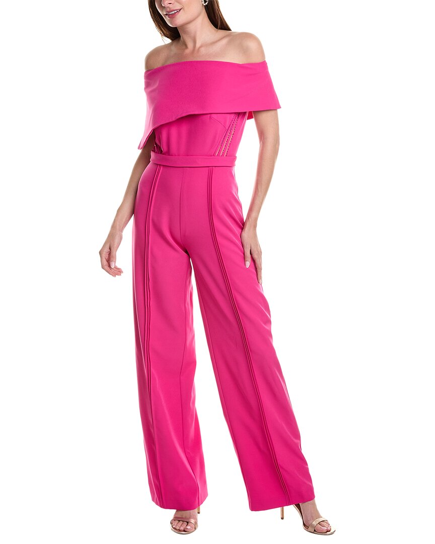 Shop Rene Ruiz Off-the-shoulder Jumpsuit In Pink