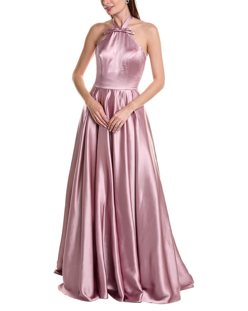 Rene Ruiz Halter Gown In Pink