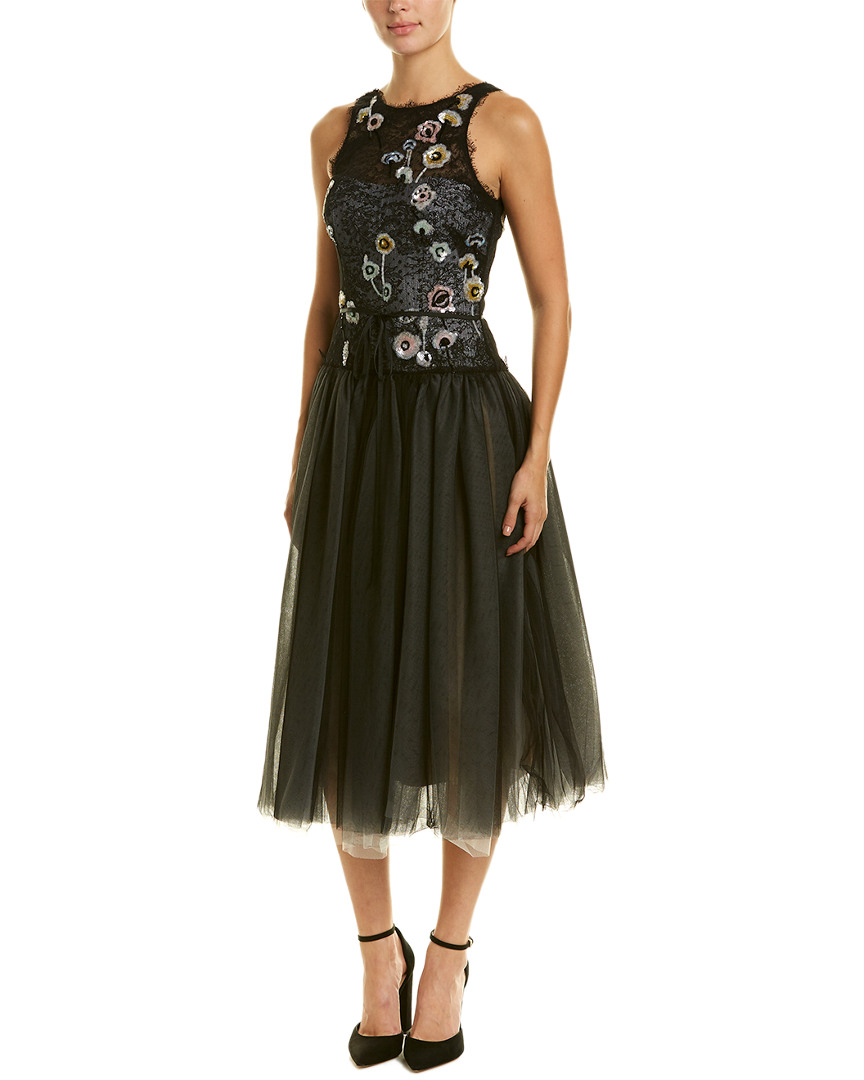 Image of Monique Lhuillier Silk A-Line Dress