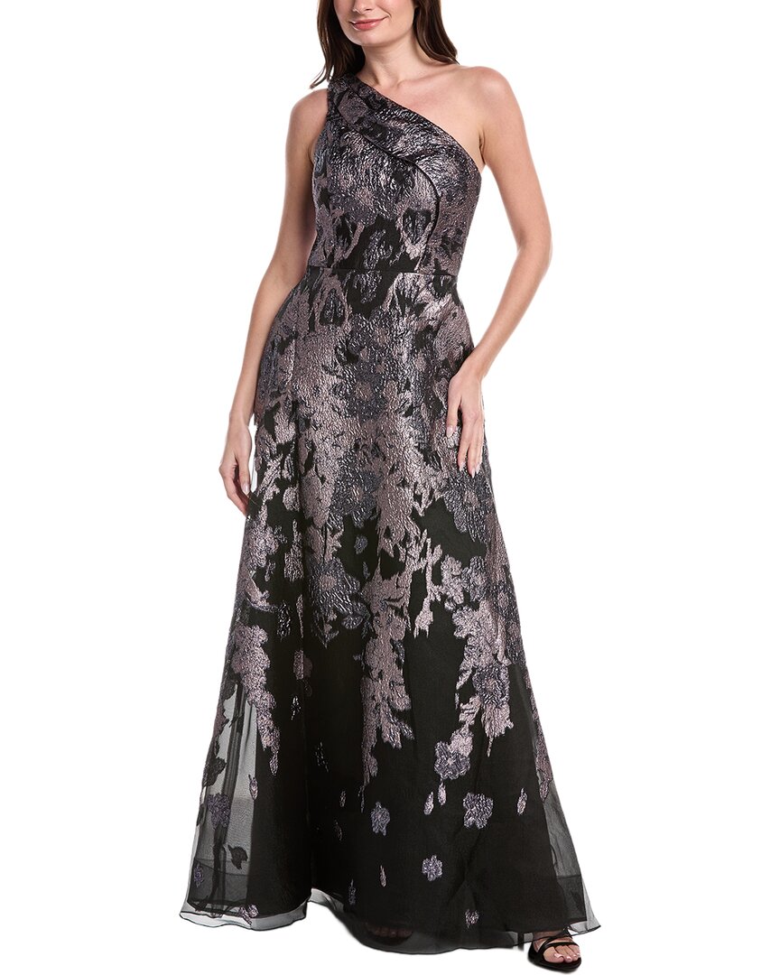 Teri Jon By Rickie Freeman Floral Met Jacquard Pleated One Shoulder Gown Women's | eBay Teri Jon By Rickie Freeman Floral Met Jacquard Pleated One Shoulder Gown Women's | eBay