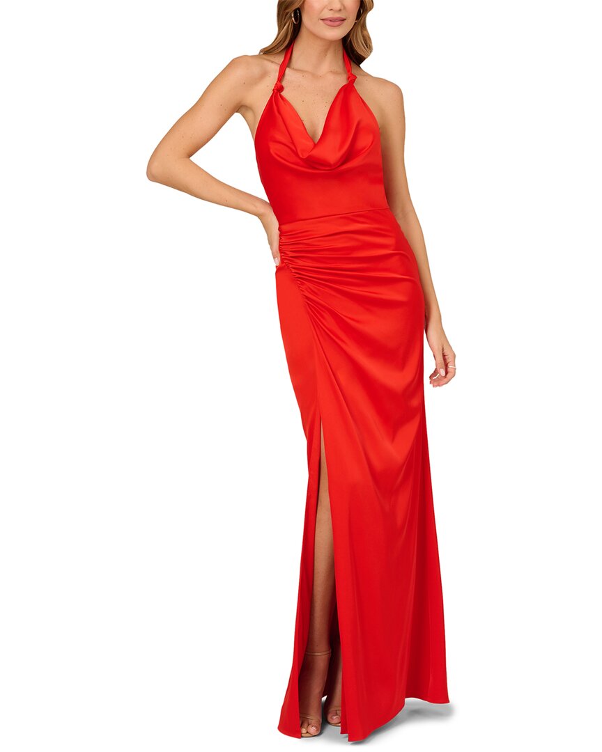Liv Foster Halter Stretch Satin Dress