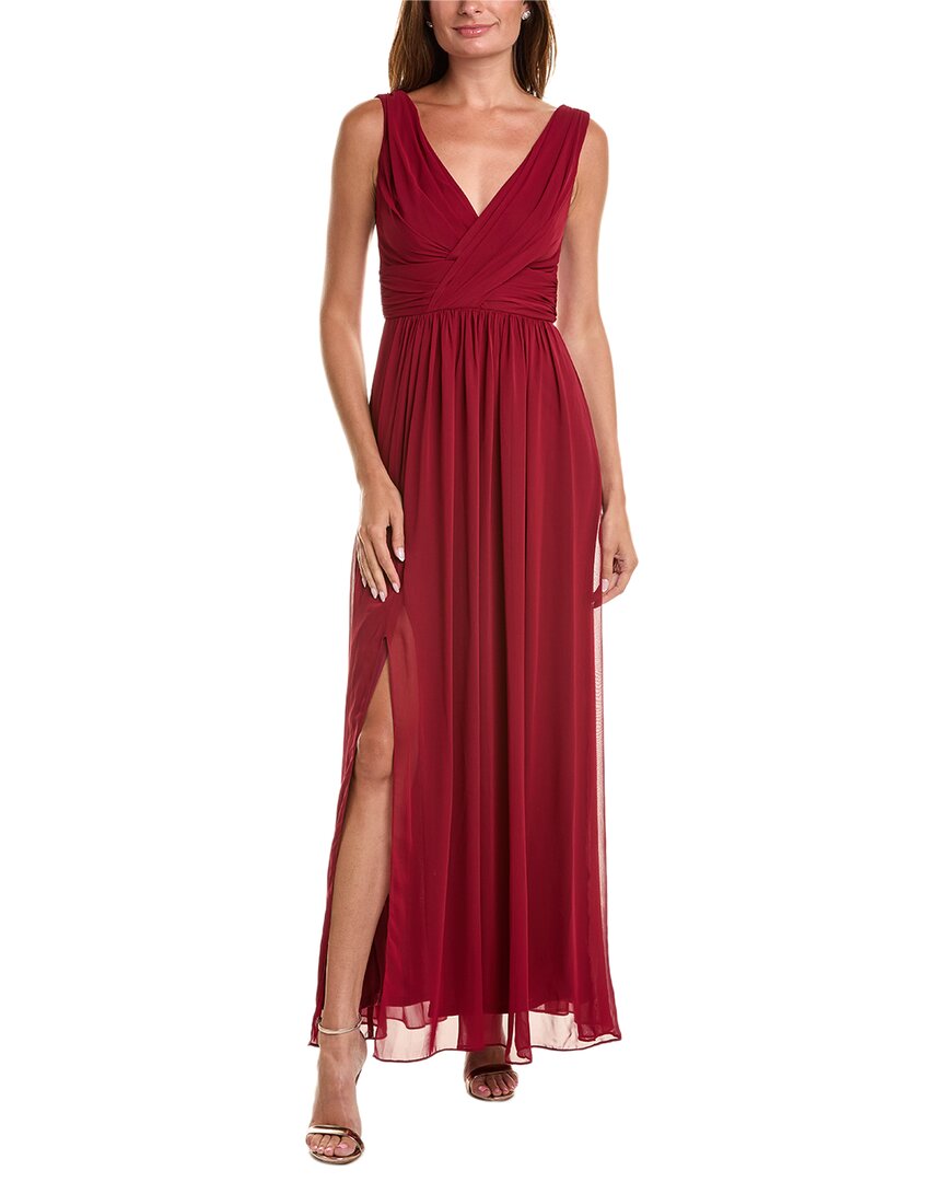 The Dessy Group Dessy Collection Draped Maxi Dress In Red
