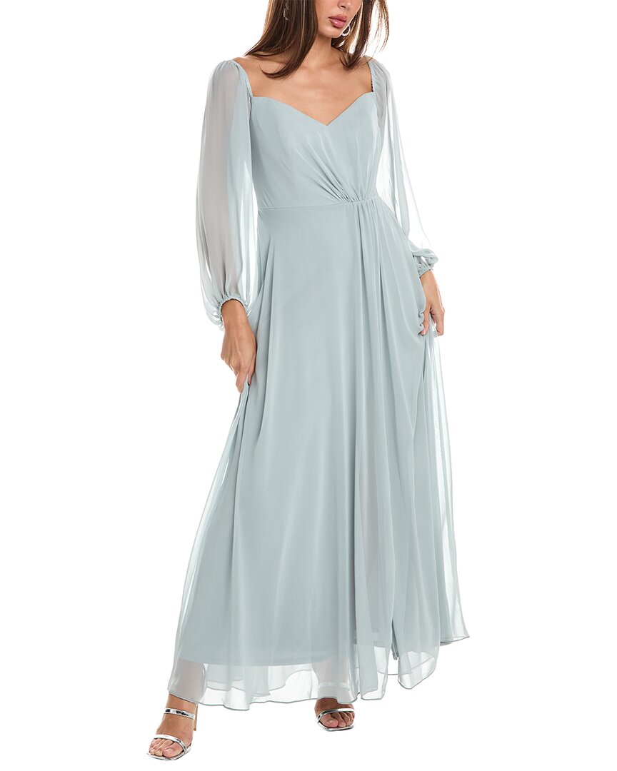 The Dessy Group Dessy Collection Chiffon Gown In Green