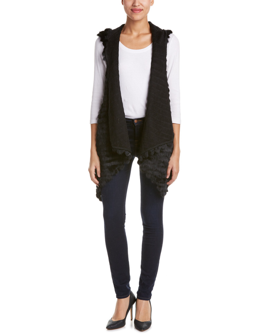 Image of Jocelyn Draped Front Wool-Blend Vest