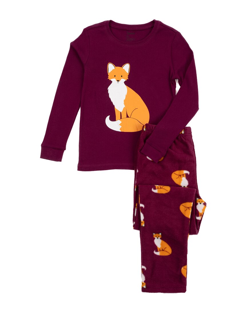 Leveret 2pc Pajama Set In Burgundy