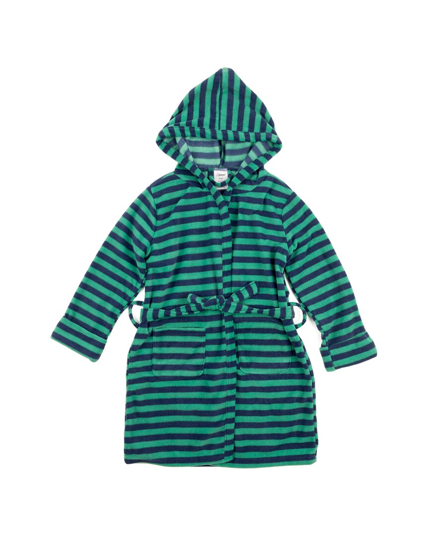 Leveret Fleece Hooded Robe In Green