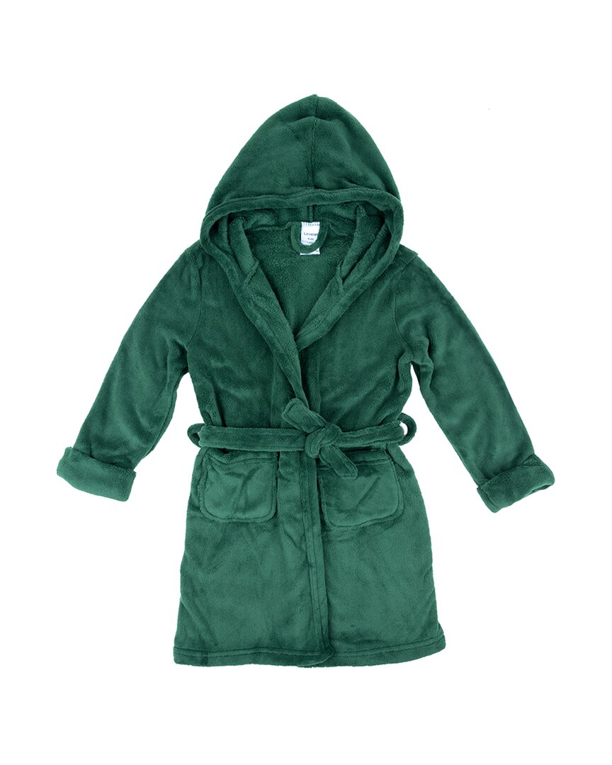 Leveret Fleece Hooded Robe In Green