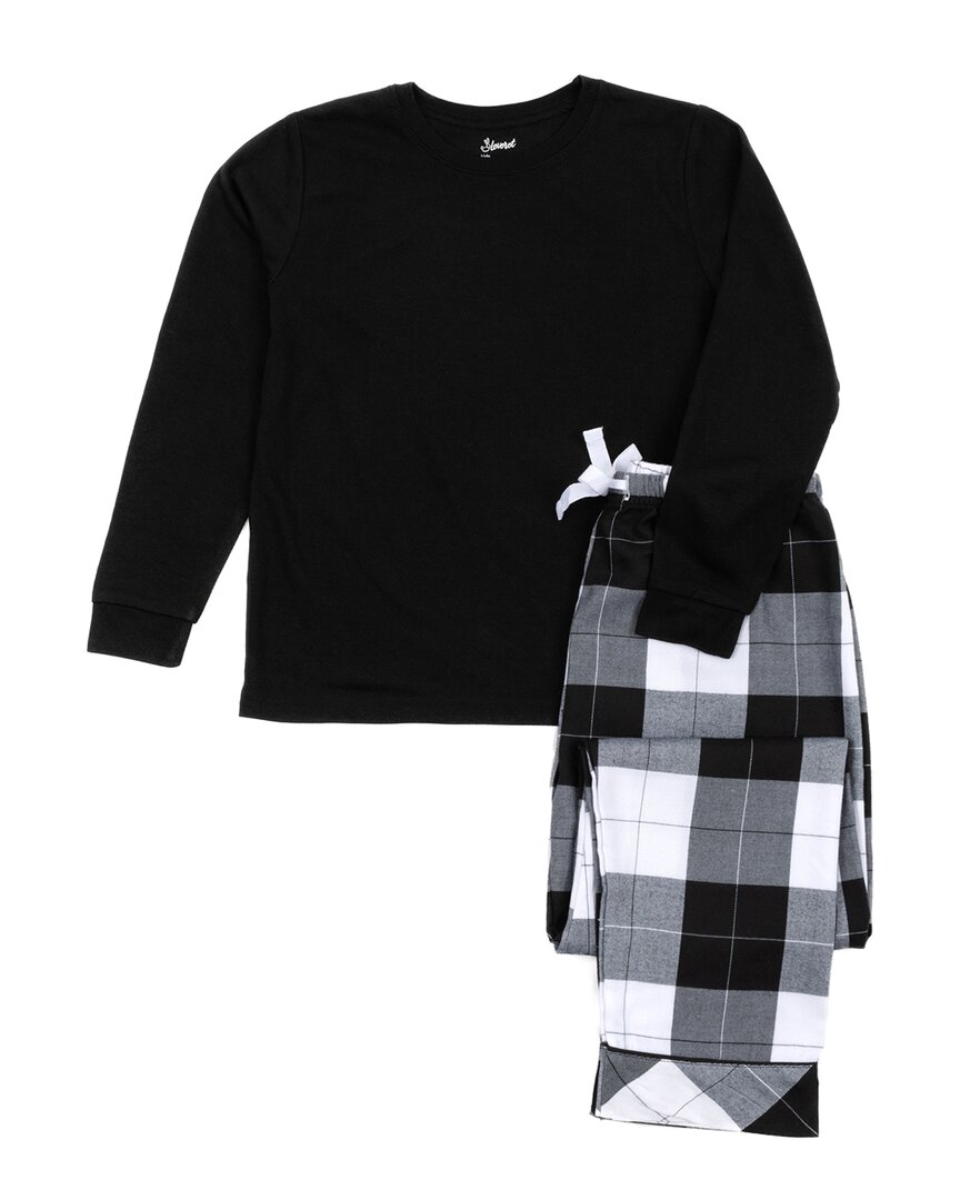 Leveret 2pc Pajama Set In Black