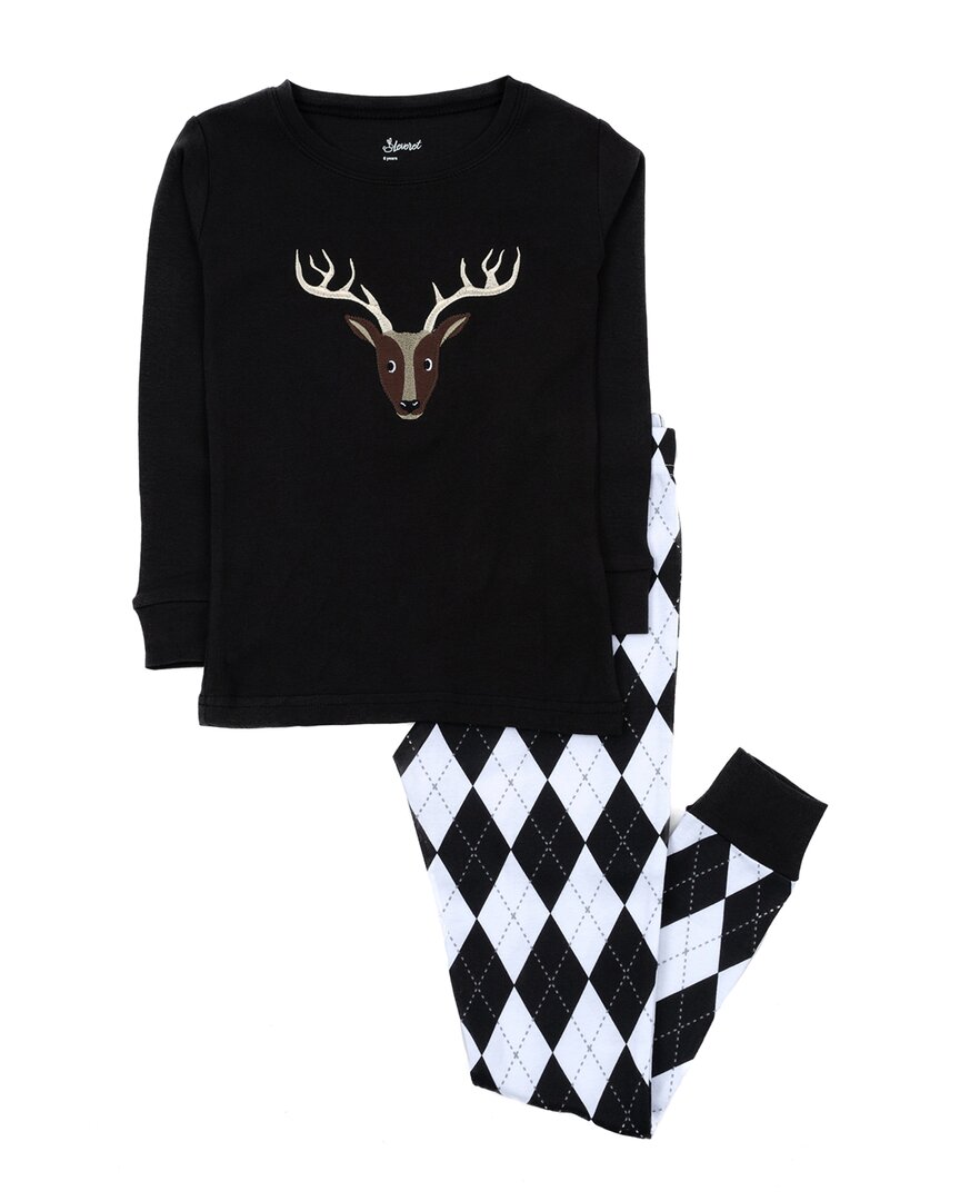 Leveret 2pc Pajama Set In Black