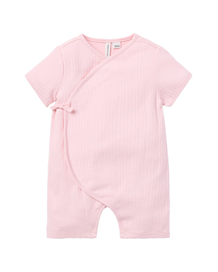 Janie And Jack Pointelle Kimono Romper In Pink