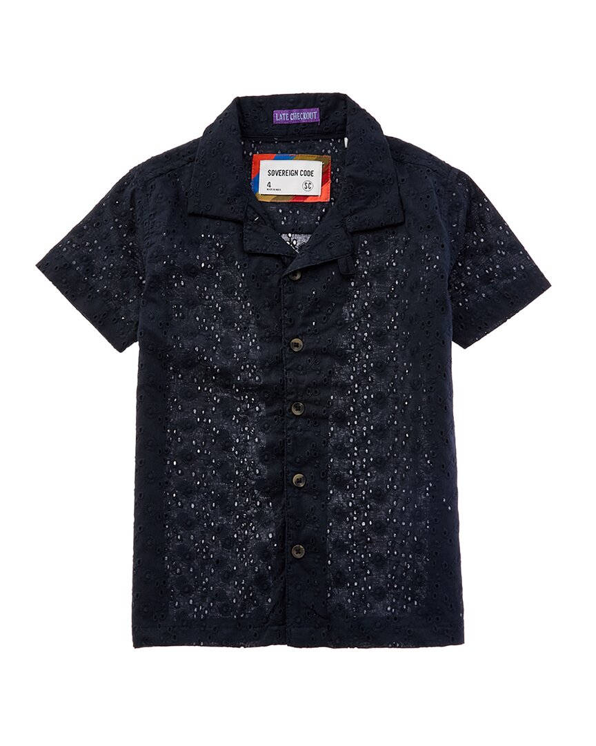 Sovereign Code Notting Button Front T-shirt In Black
