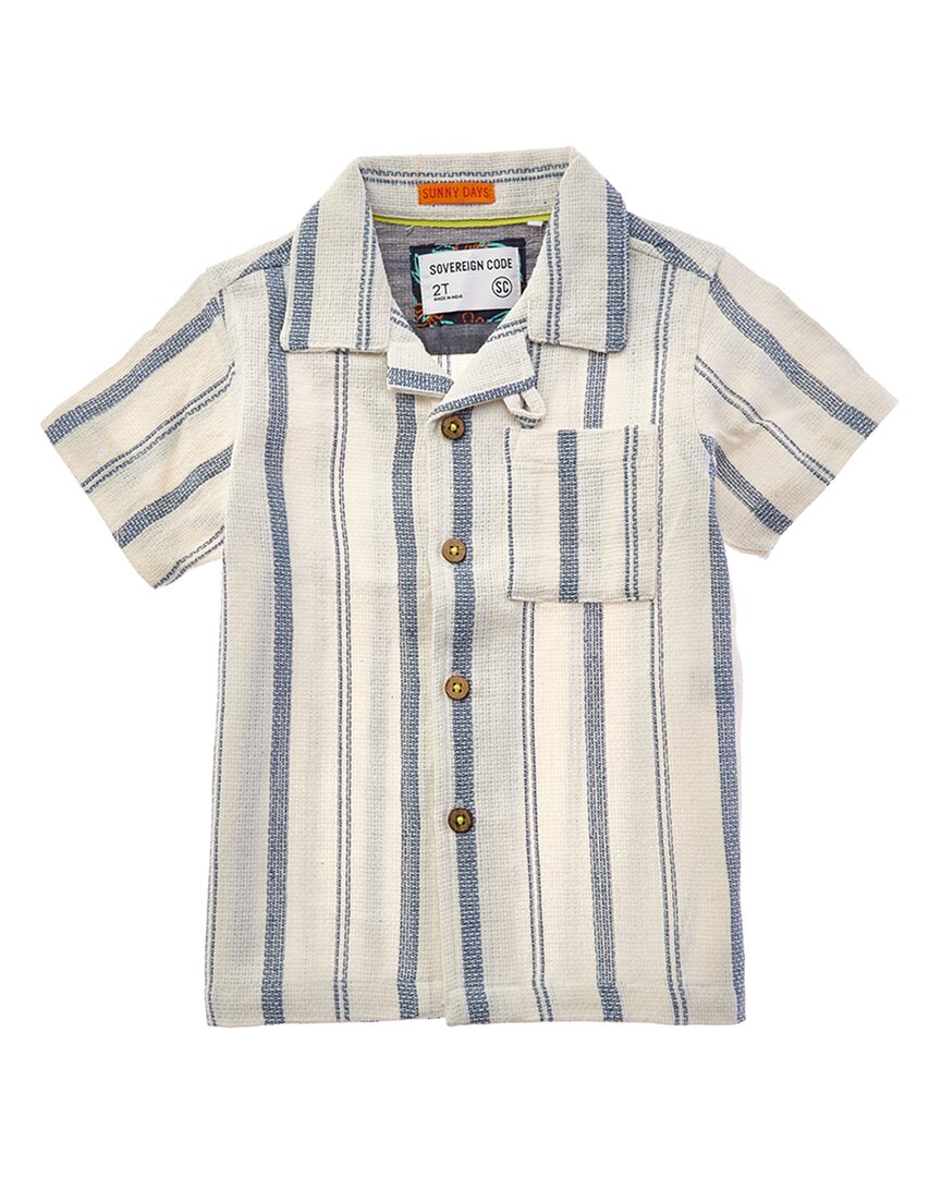 Sovereign Code Evander Button Front T-shirt In Blue