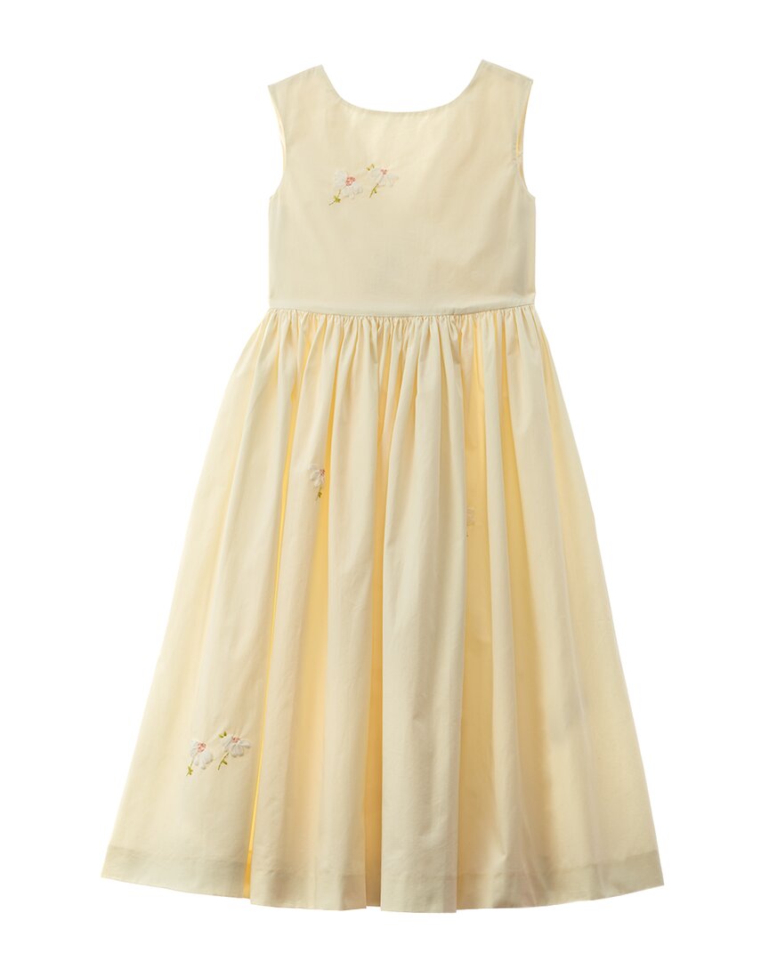 bonpoint gold dress Bonpoint - Juliane smocked and embroidered dress in Liberty fabric in organic cotton - Black main image 0