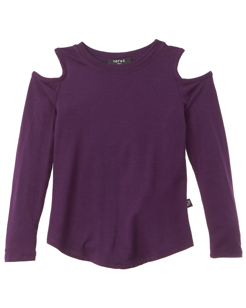 Image of Terez Eggplant Cold-Shoulder Top